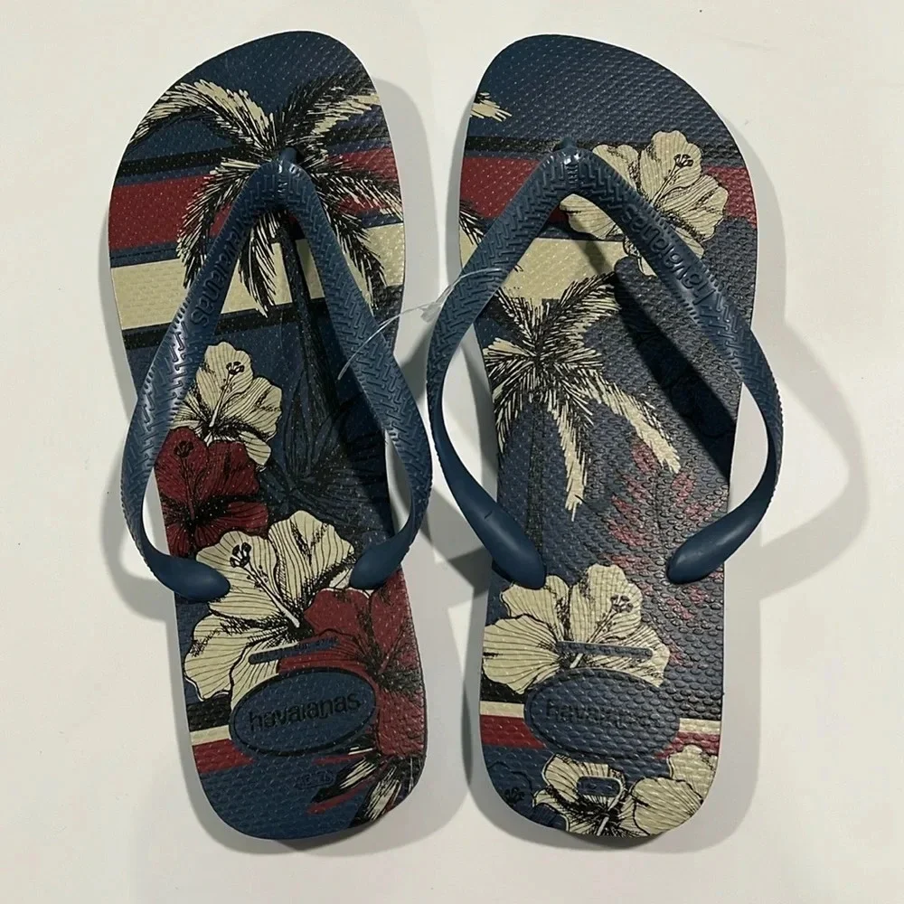 Havaianas‎ - blue/red/beige flip flops, 13 men’s
